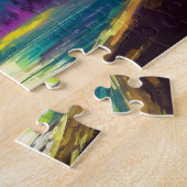 Puzzle Lumières du Nord Vibrant paysage nocturne Abstrait (Côté)