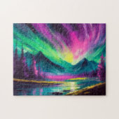 Puzzle Lumières du Nord Vibrant paysage nocturne Abstrait (Horizontal)