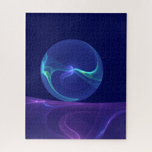 Puzzle Lumineuse Bleu Violet Rêve Abstrait Fractal Art (Vertical)
