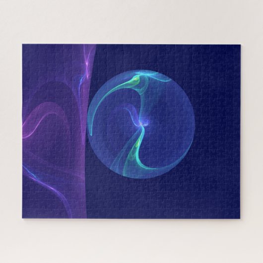 Puzzle Lumineuse Bleu Violet Rêve Abstrait Fractal Art (Horizontal)