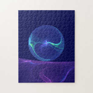 Puzzle Lumineuse Bleu Violet Rêve Abstrait Fractal Art