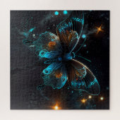 Puzzle Luminosité d'irruption d'un papillon bleu vif (Horizontal)