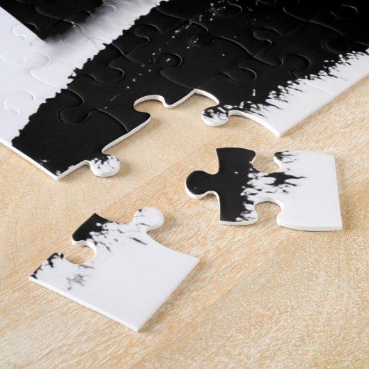 Puzzle Luminosité verte dans les Silhouettes noires et bl (Côté)