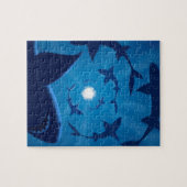 Puzzle Lune blanche de requin bleu sous la mer (Horizontal)