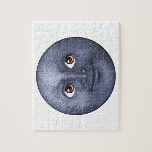 Puzzle Lune bleu foncé - Emoji (Vertical)