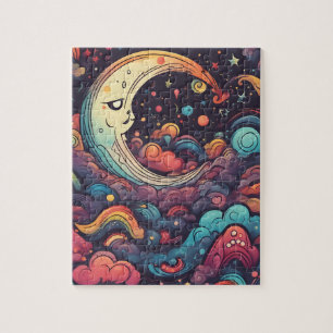 Puzzle Lune colorée du monde de l'Imaginaire