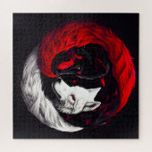 Puzzle Lune Crimson Loup blanc rouge (Horizontal)
