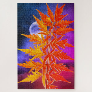 Puzzle Lune et feuille