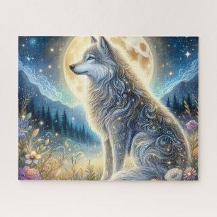 Puzzle Lune Florale Lune de Loup