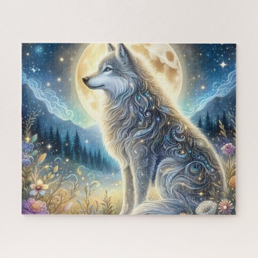 Puzzle Lune Florale Lune de Loup (Horizontal)