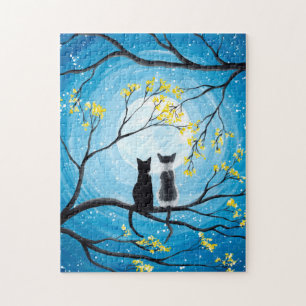 Puzzle Lune lunaire avec chats
