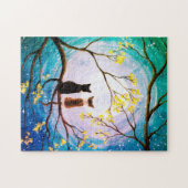 Puzzle Lune lunaire avec chats Art (Horizontal)