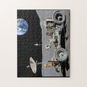 Puzzle Lune Rover Avec Terre Ajoutée À L'Arrière - plan (Vertical)