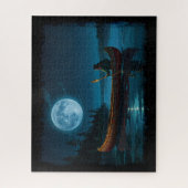 Puzzle Lune sur l'île de Vancouver et le canot (Vertical)