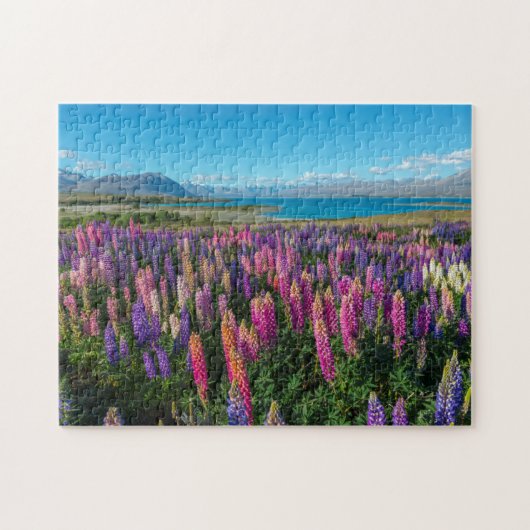 Puzzle Lupines de Russle au lac Tekapo | Nouvelle Zélande (Horizontal)