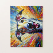 Puzzle Lurcher Art Acrylique : Long Chien Fauve Bringé (Vertical)