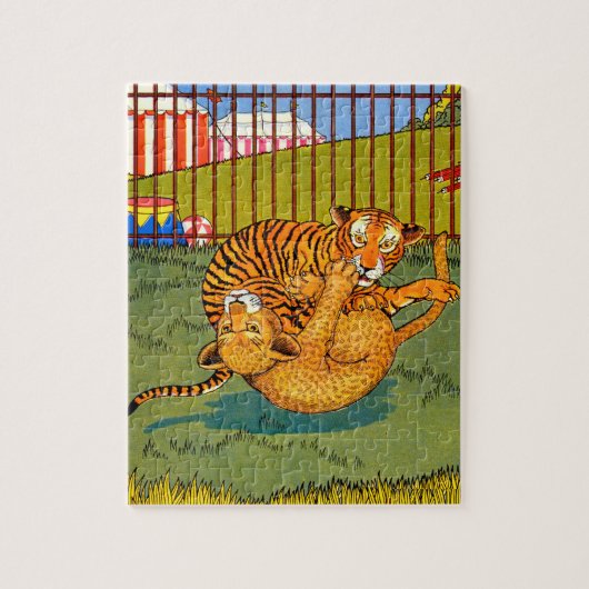 Puzzle lutte contre le tigre et le léopard (Vertical)