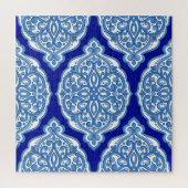 Puzzle Luxe blanc-bleu, ornement turc. (Vertical)