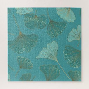 Puzzle Luxueux or Ginkgo, papier peint vintage.