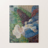 Puzzle Lydia faisant du crochet dans le jardin à marneux (Vertical)