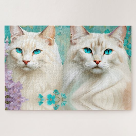 Puzzle Lynx Point Siamese Portrait Art (Horizontal)