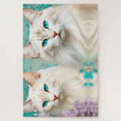 Puzzle Lynx Point Siamese Portrait Art (Vertical)