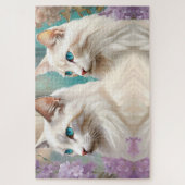 Puzzle Lynx Point Siamese Portrait Art (Vertical)