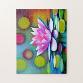 Puzzle Lys d'eau rose dans un étang (Vertical)