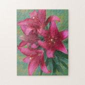 Puzzle Lys rouges peints (Vertical)