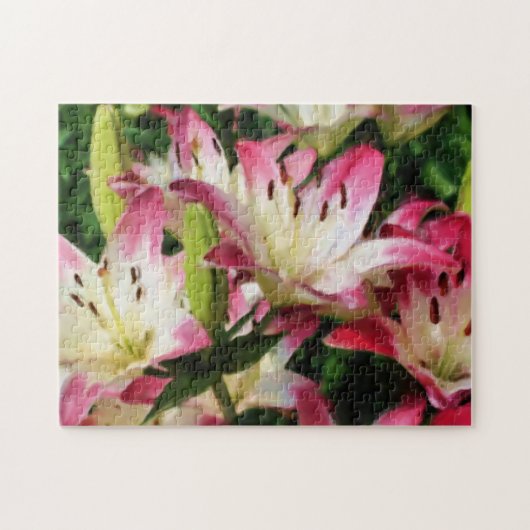 Puzzle Lys souriants Art Fleur Peinture Photo (Horizontal)