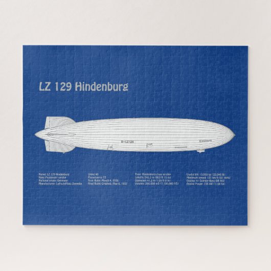 Puzzle LZ 129 Hindenburg - Plan directeur des avions ABD (Horizontal)