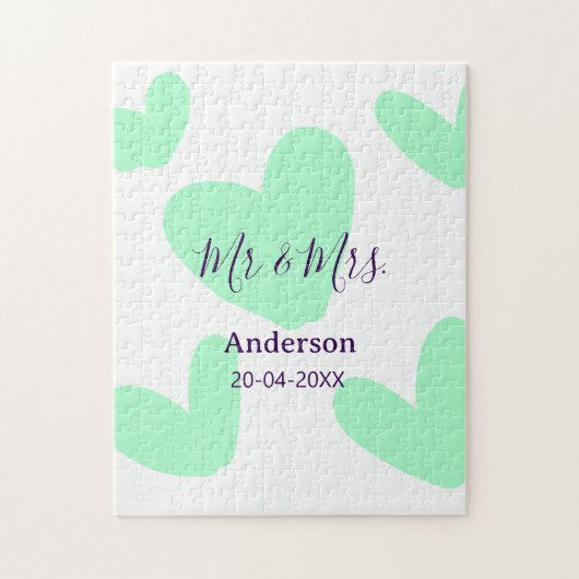 Puzzle M. & Mme ajoutent le nom de famille date année cad (Vertical)