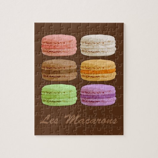 Puzzle Macarons français - pastels multicolores (Vertical)