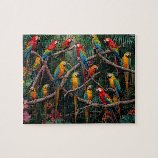 Puzzle Macaws vibrants de la jungle tropicale (Horizontal)