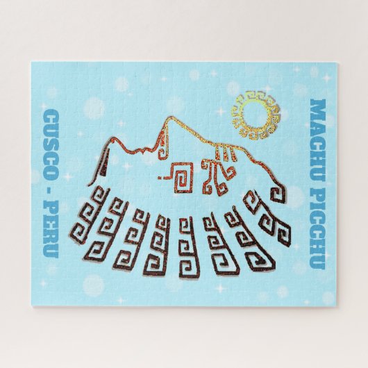 Puzzle Machu Picchu Cusco Pérou Art bleu clair (Horizontal)