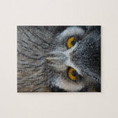 Puzzle Macro hibou de Scops noir et blanc (Horizontal)