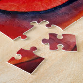 Puzzle Macro rouge rose abstraite peinture d'art (Côté)