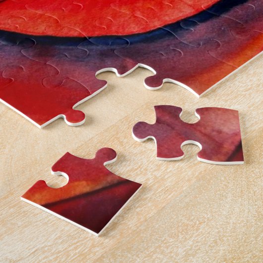 Puzzle Macro rouge rose abstraite peinture d'art (Côté)