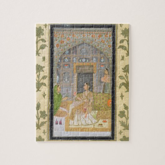 Puzzle Madame assise dans un pavillon avec des préposés, (Vertical)