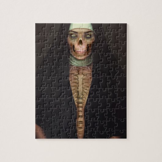 Puzzle Madame Skull Skeleton de nonne d'horreur de fluage (Vertical)