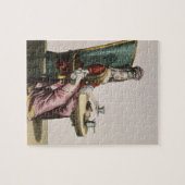 Puzzle Madame Taking Coffee, plat de mode, c.1695 (Horizontal)