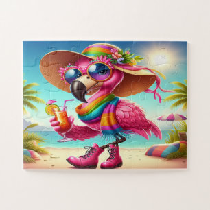 Puzzle Mademoiselle Flamant sur la Plage