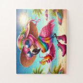 Puzzle Mademoiselle Flamant sur la Plage (Vertical)