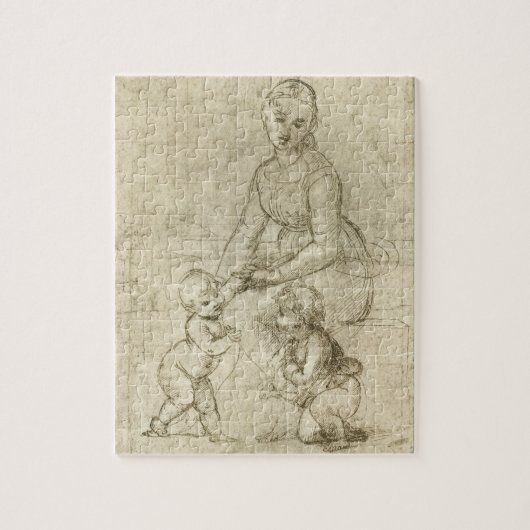 Puzzle Madone, Christ et Saint Jean-Baptiste par Raphaël (Vertical)
