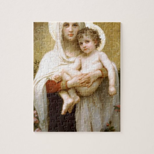 Puzzle Madonna des roses et de l'enfant infantile Jésus (Vertical)