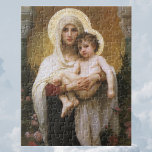Puzzle Madonna des Roses par Bouguereau<br><div class="desc">Madonna des Roses (1903) de Bouguereau est une vintage peinture de portraits religieux et réalistes de beaux-arts victoriens. Un portrait religieux de la Vierge et de l'Enfant avec Marie-Madeleine tenant le bébé Jésus-Christ avec des halos d'or et entouré de roses. À propos de l'artiste : William-Adolphe Bouguereau (1825-1905) était un...</div>