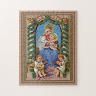 Puzzle Madonna Et Enfant Avec Des Anges