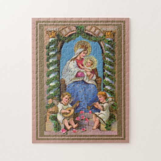 Puzzle Madonna Et Enfant Avec Des Anges (Vertical)