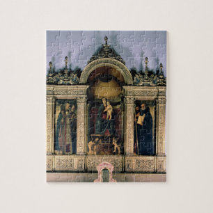 Puzzle Madonna et enfant et saints (retable de triptyque)