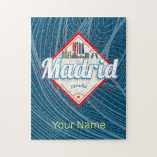 Puzzle Madrid Capitale Espagne Rétro Skyline Vintage